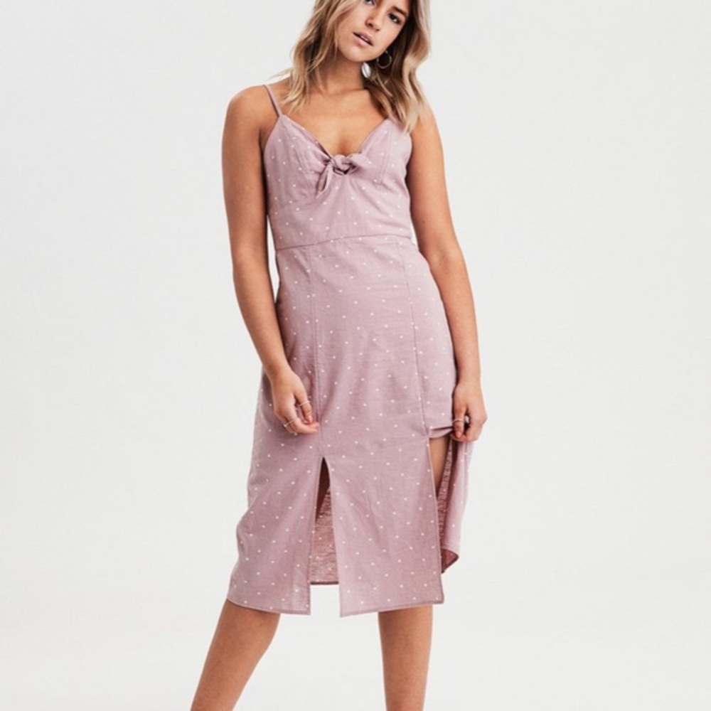 American Eagle Outfitters Mauve Polka Dot dress